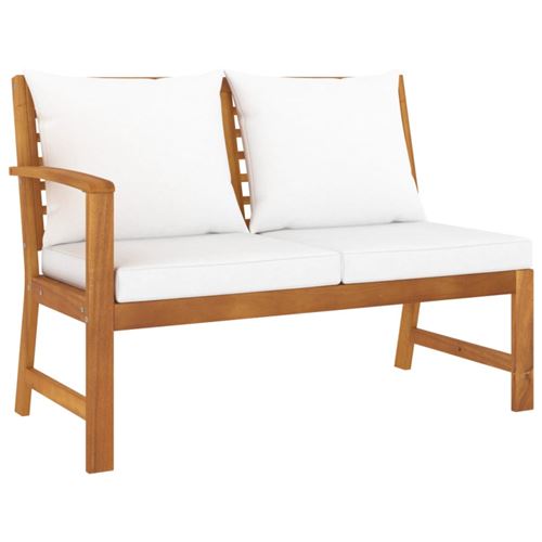 Non Communiqué Crème Banc De Jardin 114,5 Cm Avec Coussin Bois Solide D Acacia