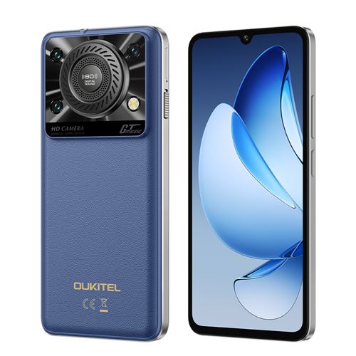 Smartphone OUKITEL C60 Pro - Bleu 6.88 8Go+256Go 10000mAh Empreinte digitale NFC Dual SIM 4G Téléphone Portable--298g