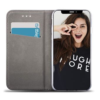 JAYM - Étui à rabat pour téléphone portable - magnétique - faux cuir  polyuréthane - bleu - pour Apple iPhone 14 - Coque et étui téléphone mobile  - Achat & prix