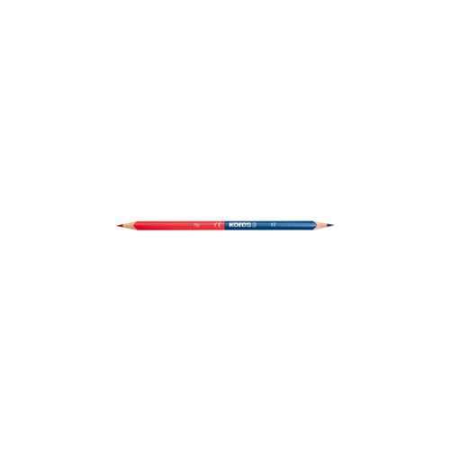 Kores Crayons de couleur TWIN, triangulaire, bleu / rouge