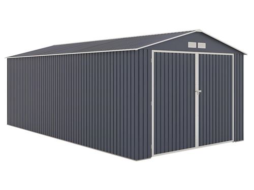 Garage en acier galvanisé NERON gris - 18,7 m²