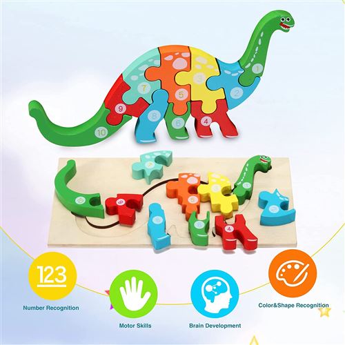 Puzzle 3D GENERIQUE Puzzle en Bois Animaux Frusde 3D Lapin Jigsaw Jouets  Montessori Educatif pour Enfants
