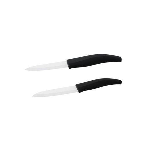 Non Communiqué Noir,Blanc Set De 2 Couteaux De Cuisine Lame En Céramique 18 Et 24 Cm Nirosta