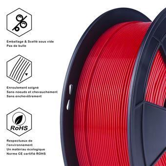 G3D PRO® Filament PLA pour imprimante 3D, 1,75mm, Rouge, Bobine, 0,5 kg -  Consommable imprimante 3D - Achat & prix