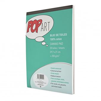 Bloc de 20 toiles en coton pour peinture - A4 - 1
