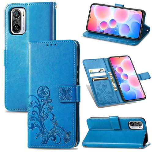MPFRANCE Housse pour Xiaomi Redmi Note 10 Pro Bleu [Fleur de Lys]