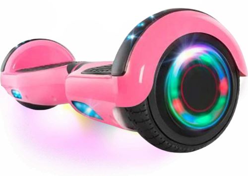 6,5 Overboard LED et Bluetooth, Moteur 700W, Auto Équilibre, Sac et Télécommande, Rose