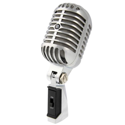 GENERIQUE - Microphone Dynamique Classique - Filaire - 18cm - Argent - Image 2