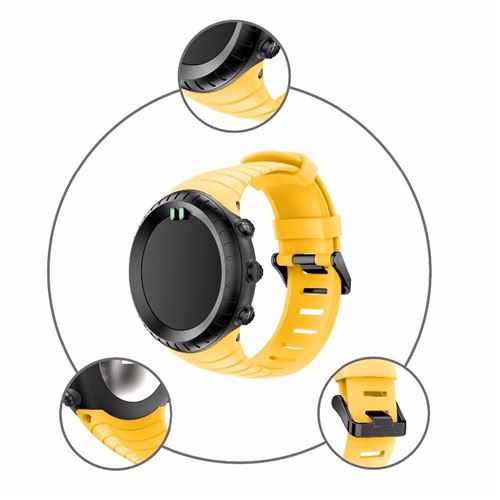 GENERIQUE - Bracelet de montre pour Suunto Core - Silicone - Jaune - Image 2