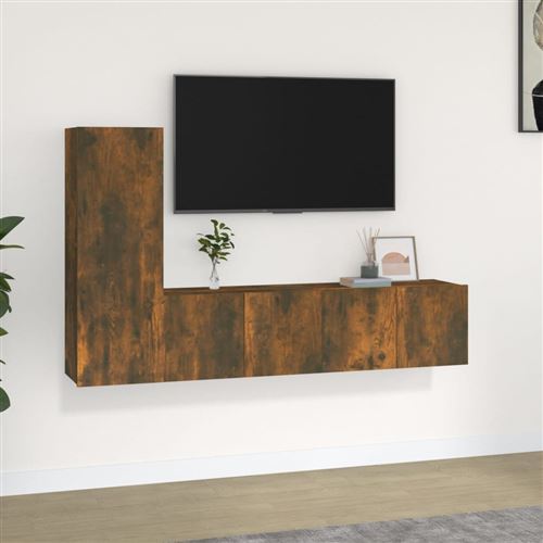 Vidaxl Ensemble De Meubles Tv 3 Pcs Chêne Fumé Bois D'ingénierie - Image 2