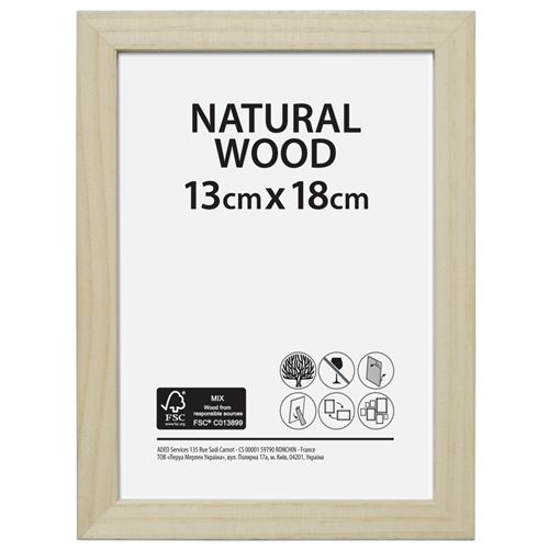 GENERIQUE Cadre photo brut en bois naturel 13 x 18 cm pour loisirs créatifs et décoration - Image 3