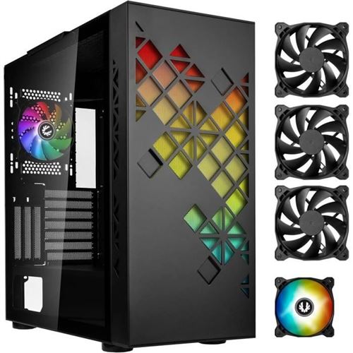 Non Communiqué Noir Boitier Pc Sans Alimentation - Bitfenix Tracery Argb (Noir) - Moyen Tour - Format E-Atx