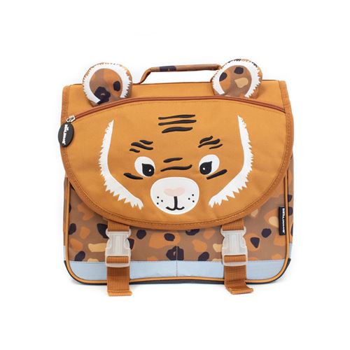 Les Deglingos sac d'école tigre junior 35 cm polyester marron