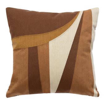 Atmosphera Créateur d'intérieur - Coussin Déco Imprimé "Hary" 45x45cm Marron - 1