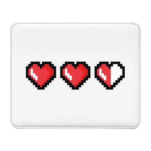 Fabulous Tapis de souris Simili Cuir Coeur Vie Jeux Video Pixel (22 x 18 cm)