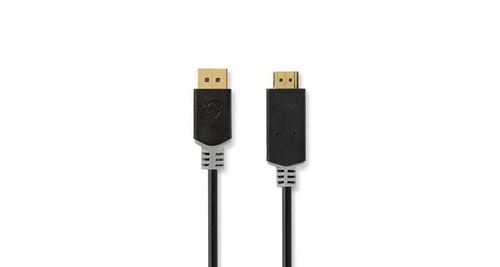 Non Communiqué Câble Displayport Vers Hdmi Displayport Mâle - Connecteur Hdmi? 2,0 M Anthracite