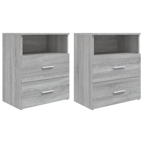 vidaXL - Table de chevet - Set de 2 - Gris - 50x32x60 cm - Image 3