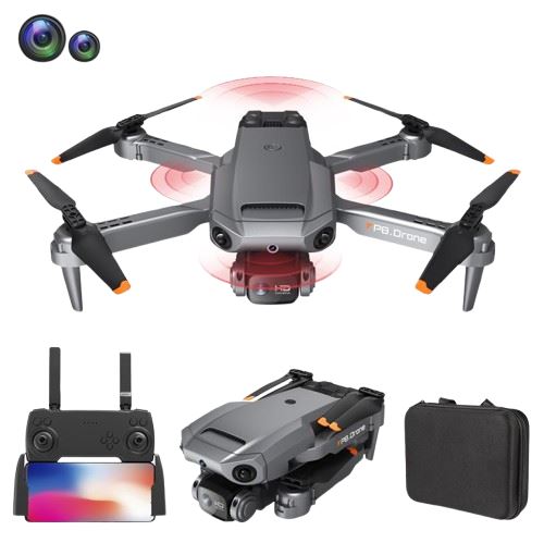 Drone SZSMART P8 Noir avec caméra HD Dual 4K ESC 2 Batteries Autonomie 12 min