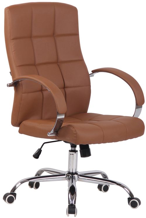 Fauteuil de bureau Mikos en similicuir , Marron clair