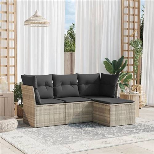 Non Communiqué Or Vidaxl Salon De Jardin Avec Coussins 4 Pcs, Canapés Avec Pieds Réglables, Ensemble De Meubles D'extérieur Patio Terrasse, 3217542