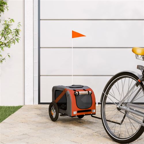 Comparer les prix de vidaXL Remorque Vélo Animal - Orange et Gris