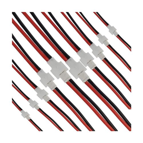 Lot de 10 Paires de 2,0 2 Broches en Silicone mâle pour Batterie Lipo RC avec connecteur JST (1S)