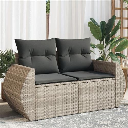 VidaXL - Gartensofa poly-rattan, One Size, Grau