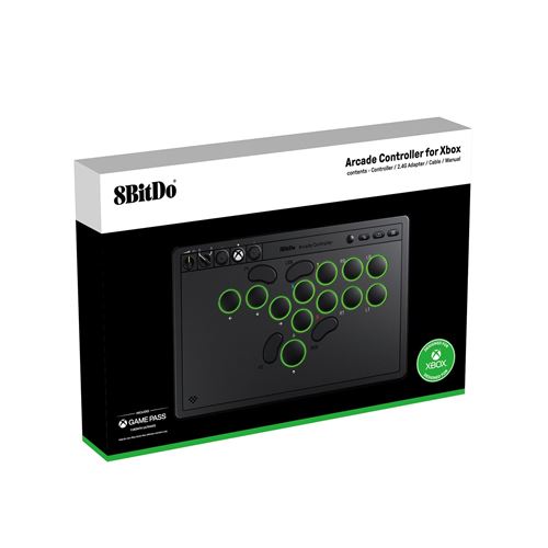 8Bitdo Arcade Controller 2.4G/USB pour Xbox Series X/S, Xbox One et Windows - Edition Noire