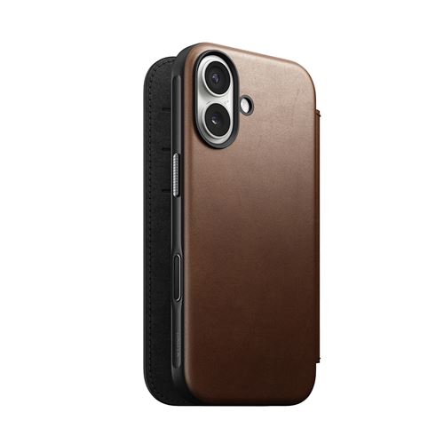 Non Communiqué Marron Étui Folio Pour Iphone 17 Magsafe Avec Porte-Cartes Et Fermeture Magnétique Nomad