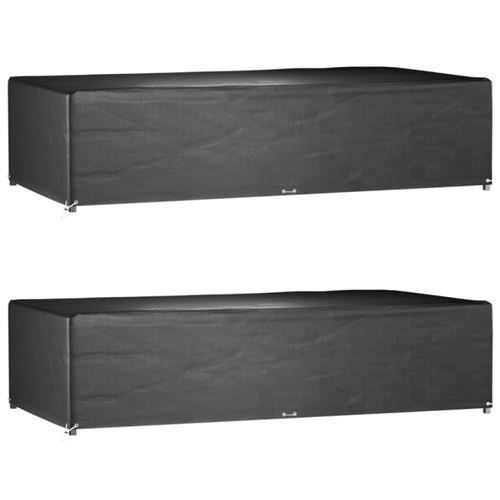 Vidaxl Noir Housses De Salon 2 Pcs - Pe Rectangulaire - Image 3