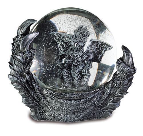 objet de décoration - IMPEXIT - Boule Neige Dragon Griffes en résine 13,7/12,5/11,5 cm