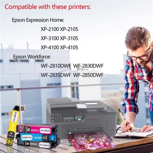 Cartouche epson 603 XL compatible imprimante Epson Expression Home XP-2100  XP-2105 WorkForce WF-2810 WF-2830 WF-2835