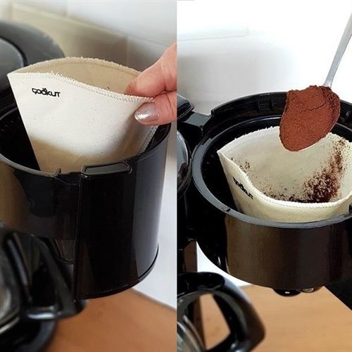 2 Filtres à café réutilisables en coton - Cookut - little cecile