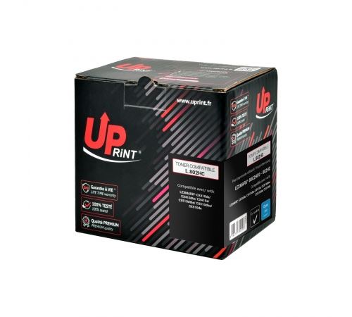 Non Communiqué Cyan Uprint L.802hc - 60 G - Compatible - Cartouche De Toner (Alternative Pour : Lexmark 802Hc, Lexmark 80C2hc0) - Pour Lexmark Cx410de, Cx410dte, Cx410e, Cx510de, Cx510dhe, Cx510dthe