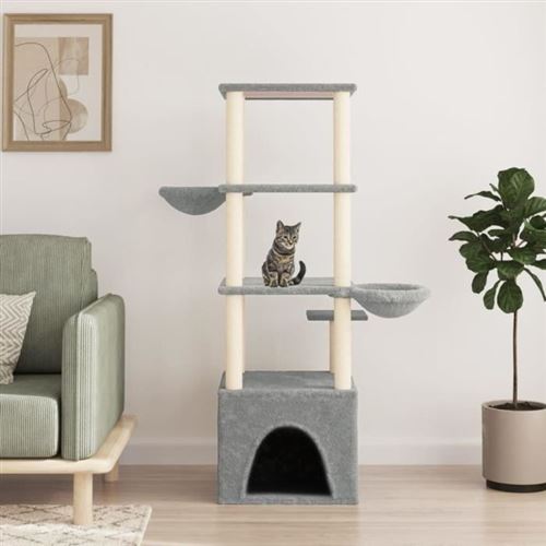 Vidaxl Gris/Clair Arbre À Chat 147 Cm - Image 3