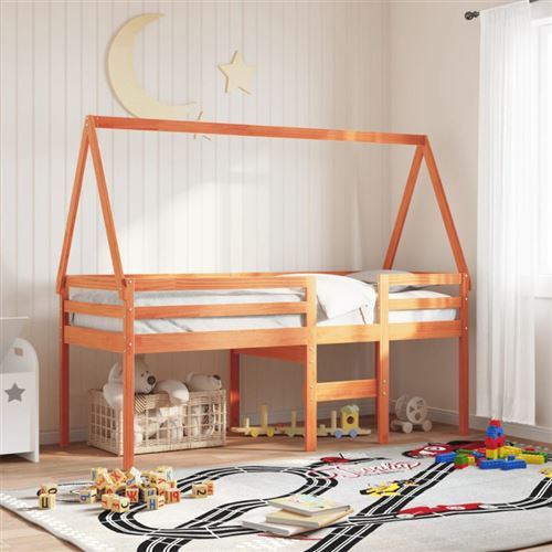 Toit de lit pour enfants 199x80,5x88 cm bois de pin massif