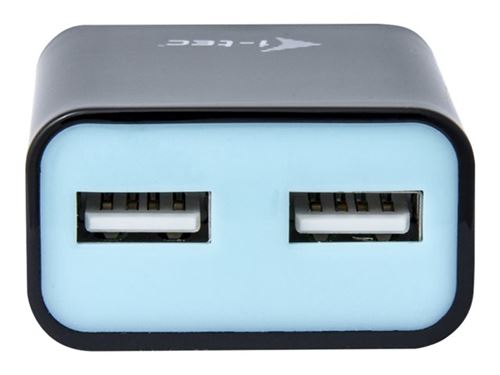 i-Tec - Adaptateur secteur - 2.4 A - 2 connecteurs de sortie (2 x USB) - noir