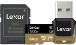 Carte mémoire SD Lexar SDXC 64 Go Noir et Jaune