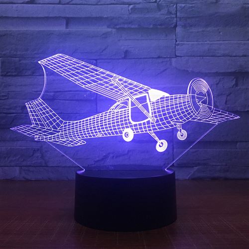 3D Lampe Illusion VORMOR LED Veilleuse avec 7 Couleurs Changeantes et Télécommande - Avion #H