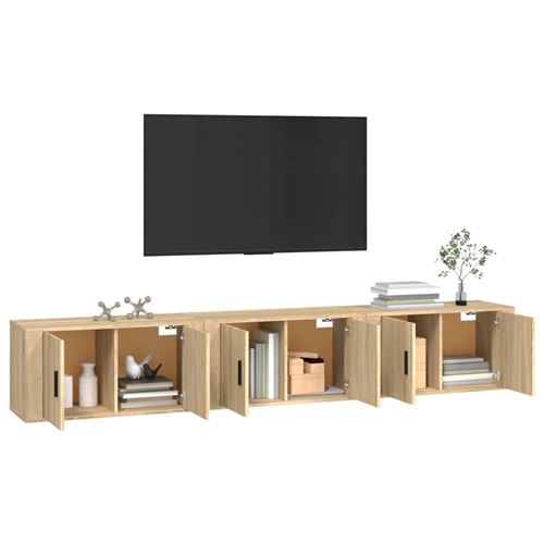Non Communiqué Chêne Meubles Tv Muraux 3 Pcs Sonoma 80X34,5X40 Cm
