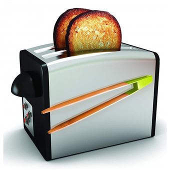 Pince à toast magnétique 20 cm pour grille-pain en bois beige