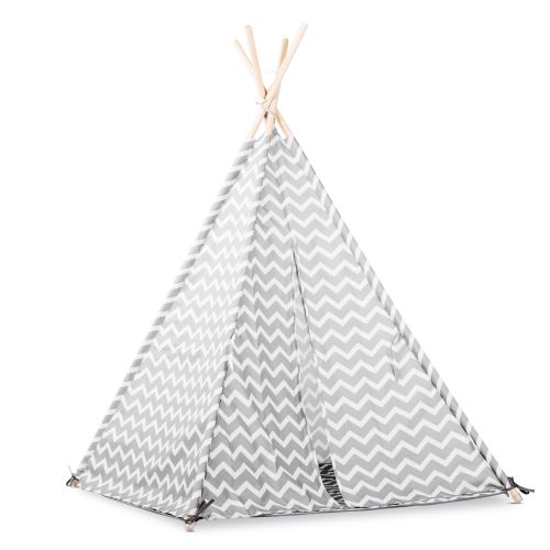LALALOOM - Boutique indienne ZIGZAG TIPI polyester gris
