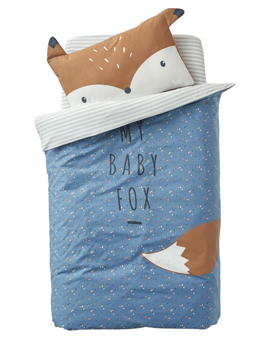 Housse De Couette Bebe Baby Fox Bleu 80x1 Vertbaudet Parure De Lit Bebe Achat Prix Fnac