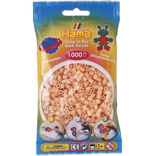 Sachet de 1000 perles a repasser hama midi phosphorescent rouge - loisirs creatifs - 207-56