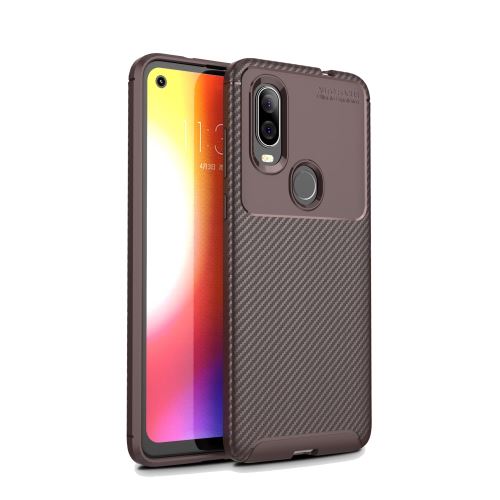 Coque en TPU fibre de carbone résistante aux chutes café pour votre Motorola P40