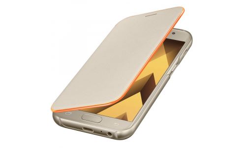 Etui Flip Cover Samsung Neon Or pour Galaxy A3 2017