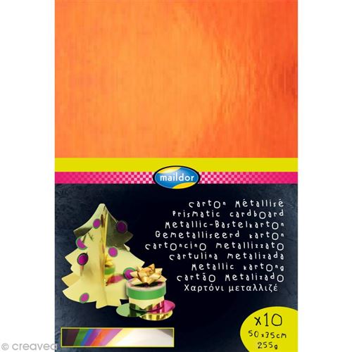 Papier métallisé 35 x 50 cm - Assortiment x 10
