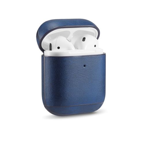 Coque en PU boîte à bleu foncé pour votre Apple AirPods (2016)/(2019)