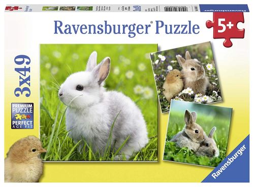 Ravensburger 3 49 pièces Mignons Petits, Puzzle, Casse Tete, Garcon, Enfants,Jouets Fille,Animaux, Jeux, Lapins, 4005556080410, Néant