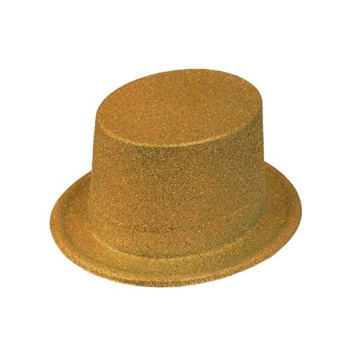chapeau haut-de-forme or pailleté - 0700049-O